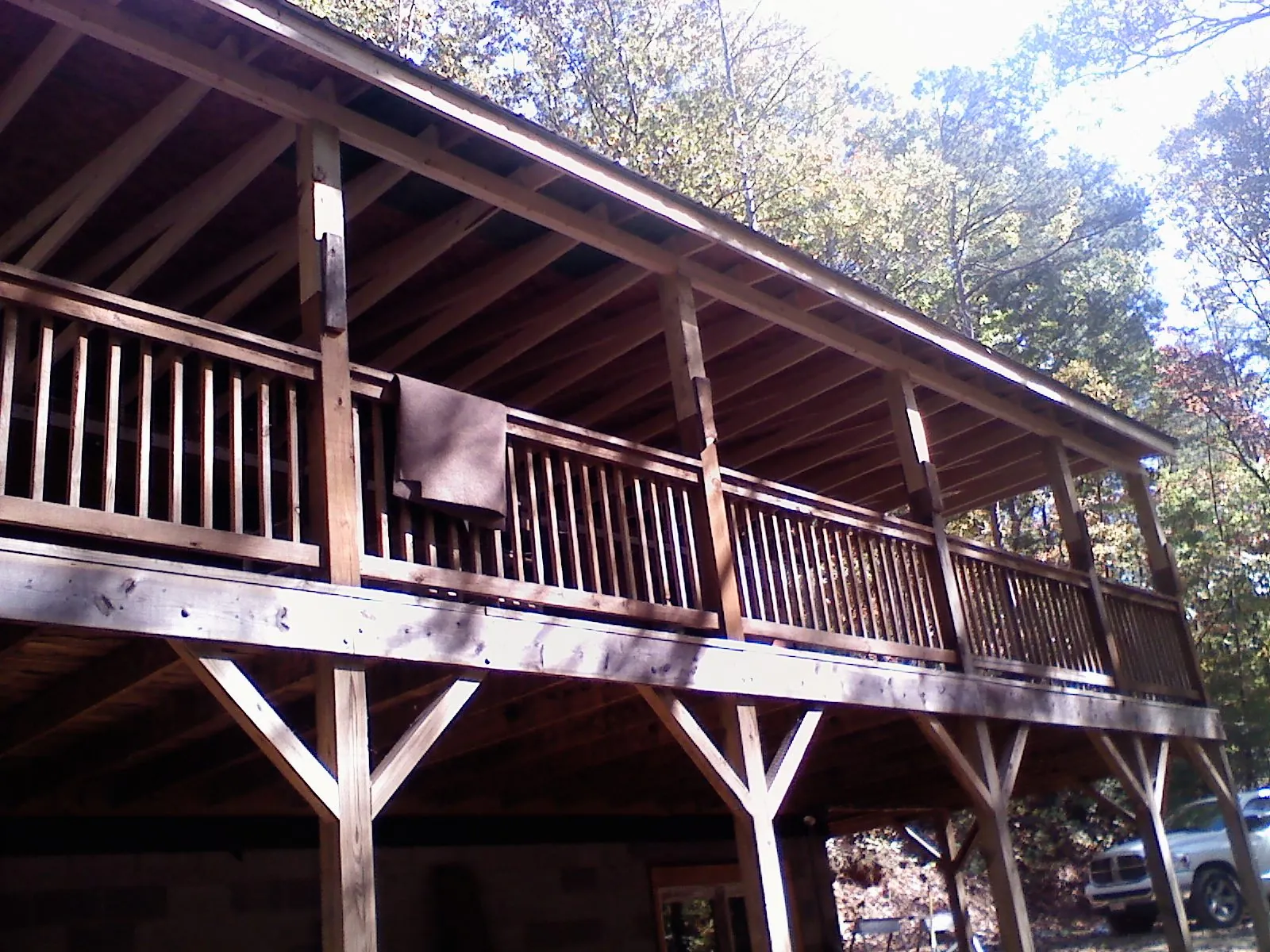 Timber framing under a new elevated porch and deck — Roof Leak Repair in Firth by Roofing Brothers
